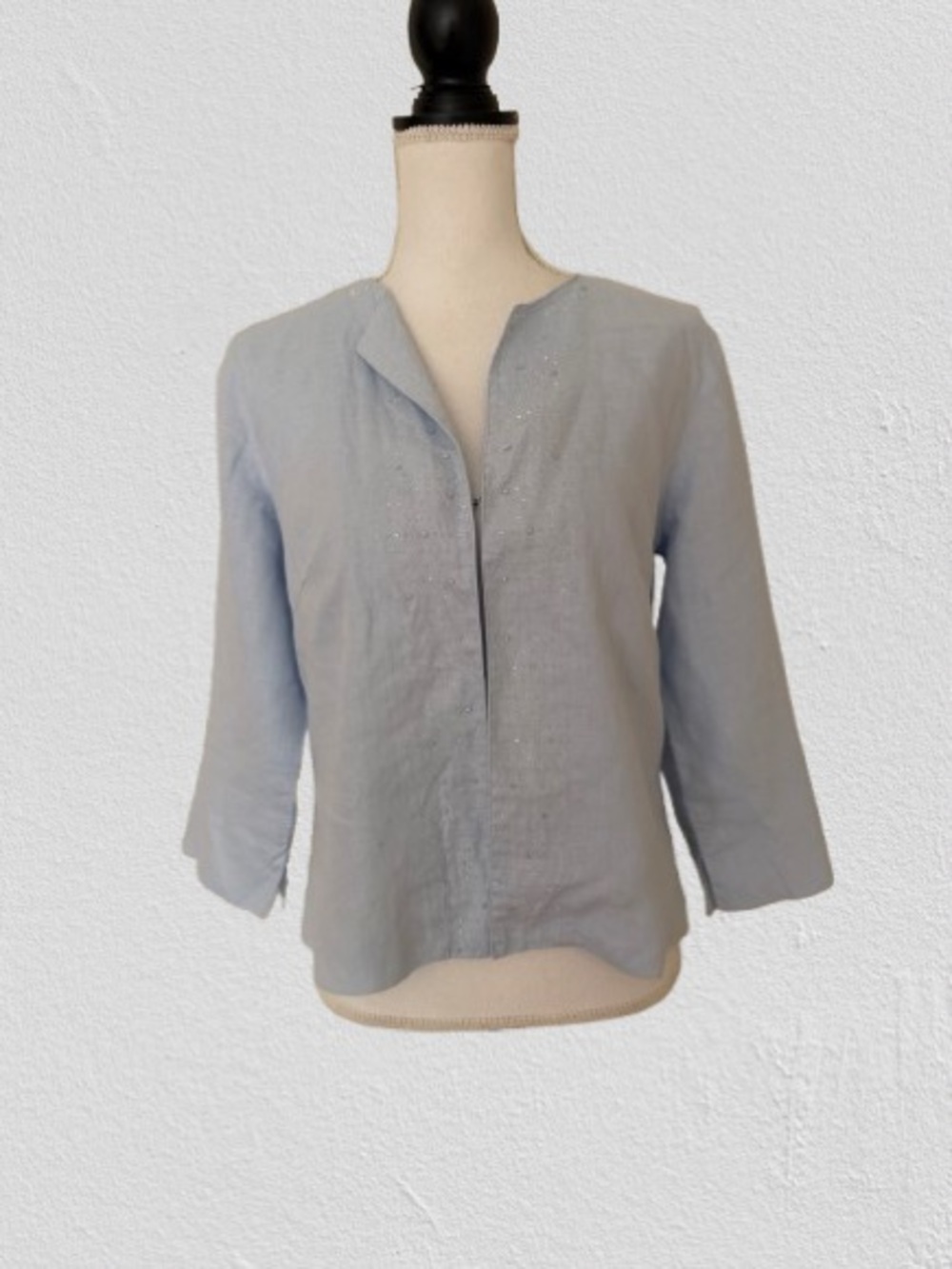 richard maicolm® Woman’s Irish Linen Open-front Cardigan, Sz 10